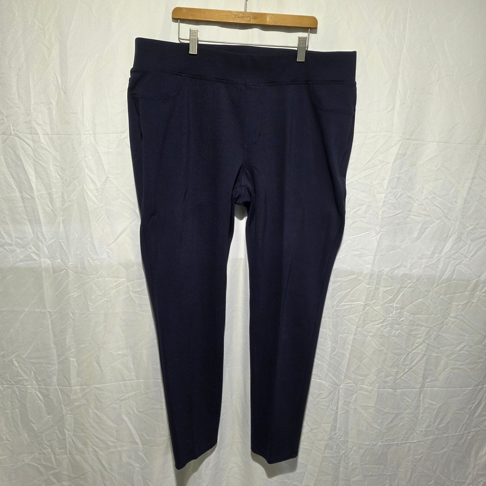 St John's Bay Navy Blue Skinny Leg Pull On Ponte Pants Plus Size 1X RN93677